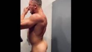 Nude at the shower