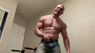 Beefy Bodybuilder posing