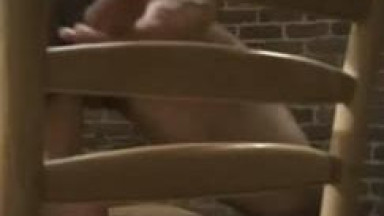 Hairy guy solo stoking