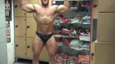 bodybuilder flexing