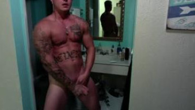 cute man jerks off twice