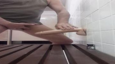 Fucking with dildo In The Locker Room