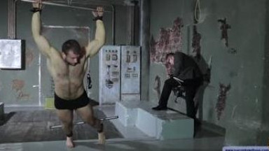 Bodybuilder rough torture