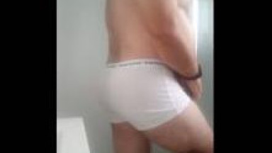 Mature chubby oldman jerking naked