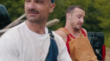 Two naughty farmers have Bareback Muscle Sex