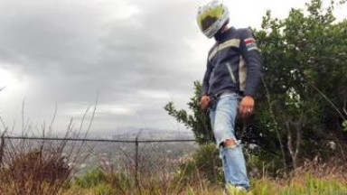 Biker Jerks Off Outdoors