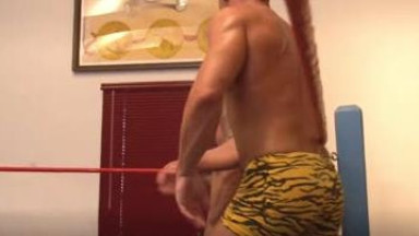 Rough punching and wrestling