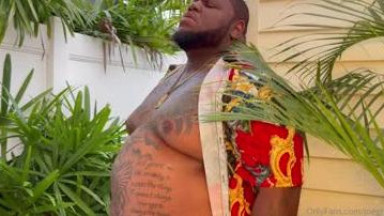 Fat black neighbor and his slim white friend