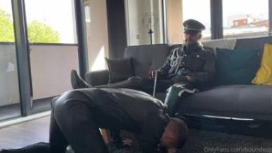 Biker sucks leather master cock