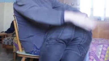 Mucular guy spanking