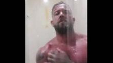 british muscle stud in the shower