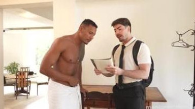 Handsome brazilian missionary guy with black hunk