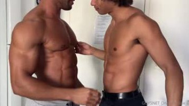 Hot muscle worship and fuck