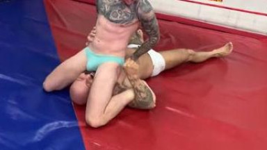 wrestling and handjob