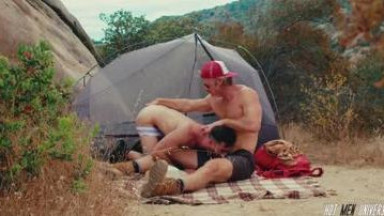 Tourist and a stranger cowboy have sex in the wild