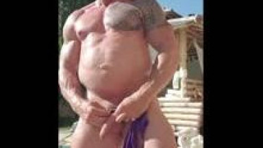 mature bodybuilder showing off