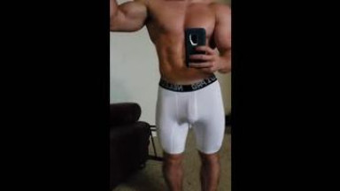 hunk jerking off in shorts