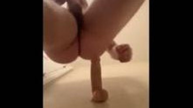 Selffucking with a dildo