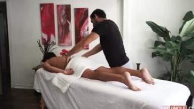 Massage and 3some fuck