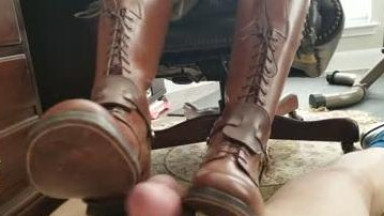 playing cock with boots