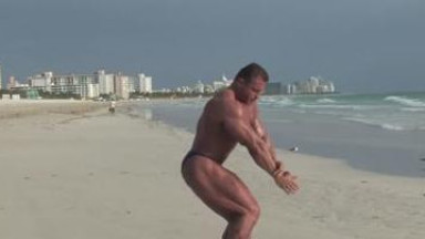 Evgen Mishin posing